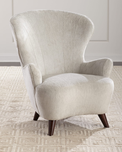 Interlude Home Ollie Chair In Faux Linen Pearl