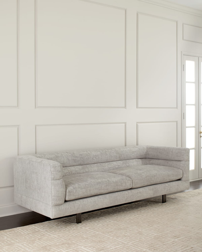 Interlude Home Ornette Sofa 91" In Faux Linen Pearl