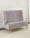 Interlude Home Chloe Banquette In Gray Velvet
