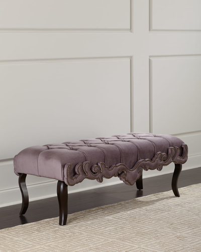 Haute House Camile Tufted Bench In Gray