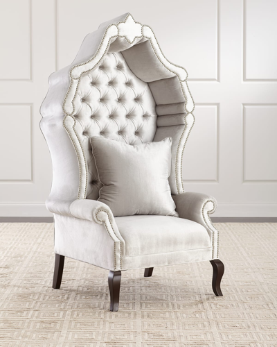 Haute House Antoinette Hooded Hostess Chair In Silver