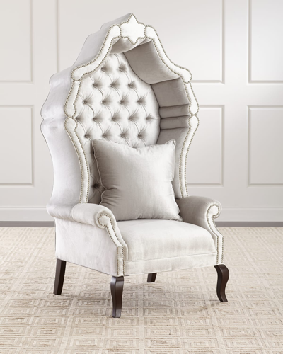 Haute House Antoinette Hooded Hostess Chair In Neutral