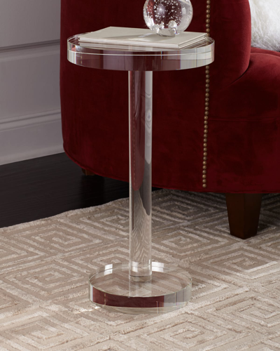 John-richard Collection Round Crystal Martini Table In Transparent