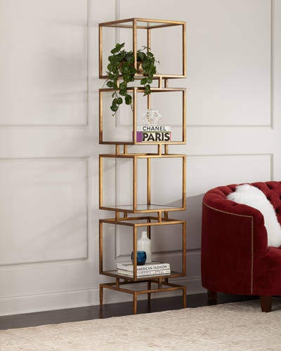 John-richard Collection Modernist Cube Etagere In Brown