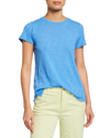 Atm Anthony Thomas Melillo Schoolboy Cotton Crewneck Tee In Powder Blue