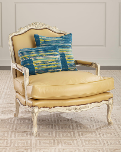 Old Hickory Tannery Garten Leather Bergere Chair In Yellow