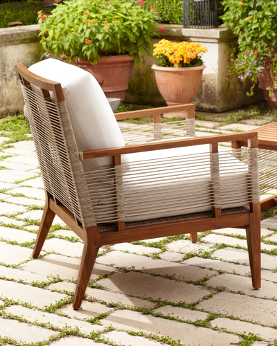 Palecek Amalfi Outdoor Lounge Chair With Cushions In Brown