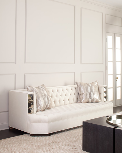 Haute House Jaclyn Tile-trim Sofa 97" In White
