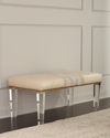 Massoud Serendipity Leather Colorblock Bench In Cream