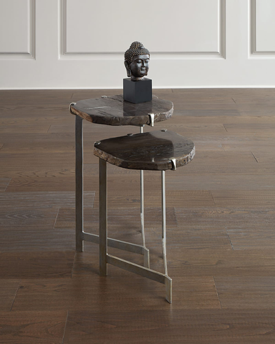 Bernhardt Ardell Nesting Tables In Silver/wood