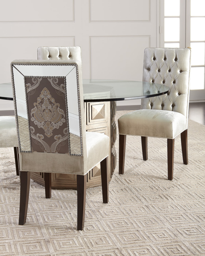 Haute House Brittany Mirrored Trim Dining Chair In White
