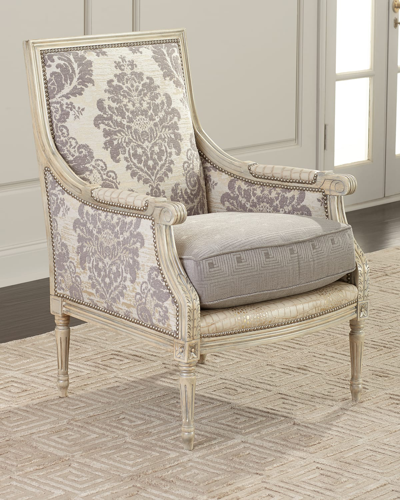 Massoud Kaylynn Accent Chair In Gray/beige