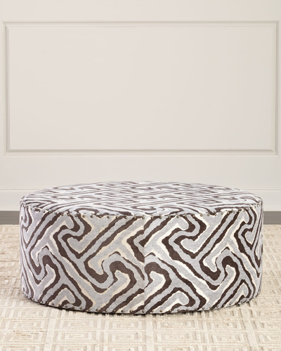 Massoud Emma Geometric Ottoman In Gray