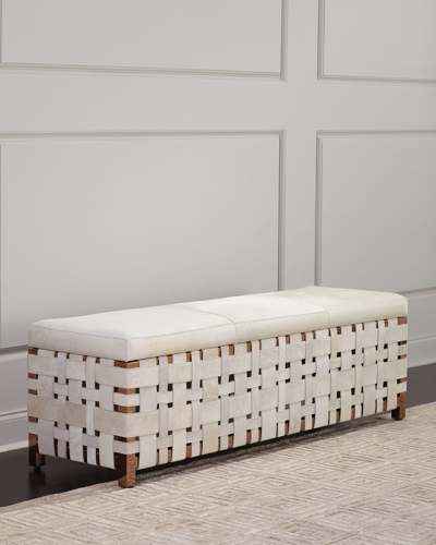 Arteriors Ellis Hair Hide Bench In White