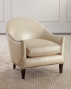 Massoud Matrene Leather Club Chair In Cream