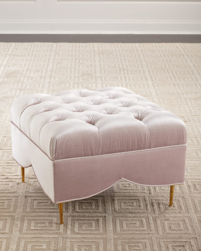 Haute House Valentina Tufted Ottoman In Blush