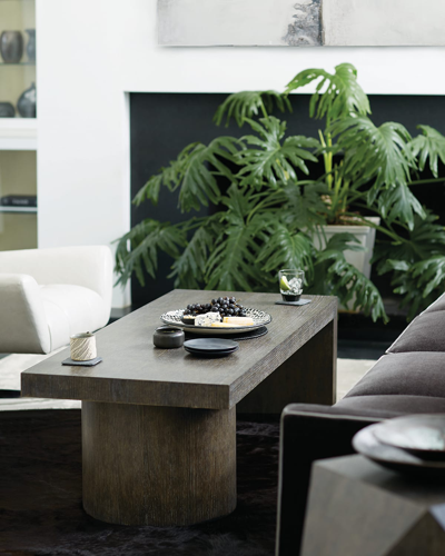 Bernhardt Linea Pedestal Coffee Table In Charcoal