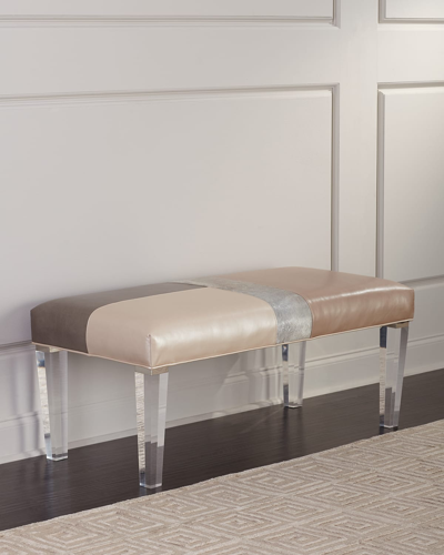 Massoud Lara Leather Bench In Neutral