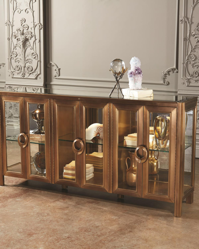 Global Views Apothecary Class Console Cabinet In Gold