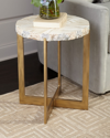 PALECEK DURHAM FOSSILIZED CLAM SIDE TABLE