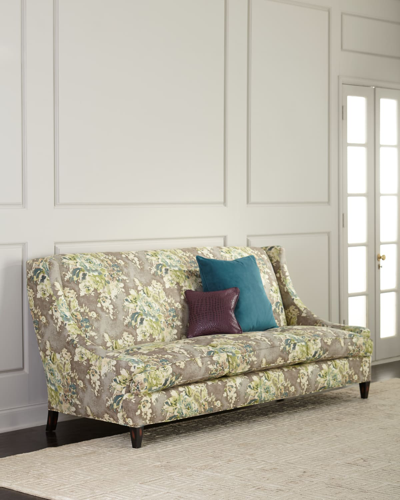 Old Hickory Tannery Tamika Floral Sofa, 88.5" In Green