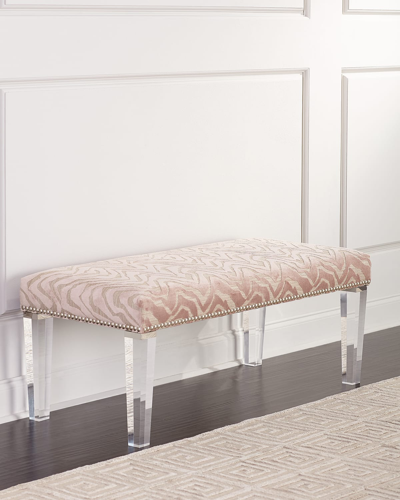 Massoud Pantone Bench With Acrylic Legs In Rose