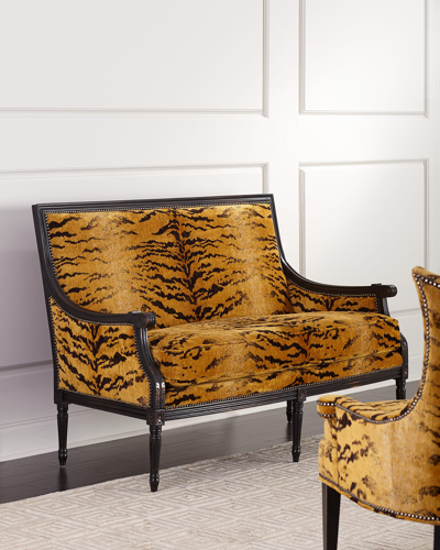 Massoud Audra Settee In Gold