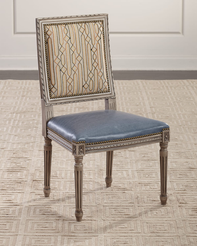 Massoud Calypso Side Chair In Copper/blue