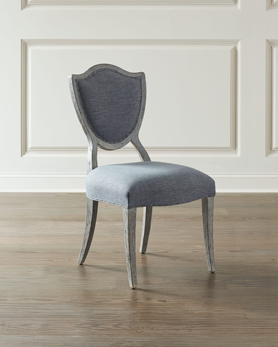 Hooker Furniture Pair Of Shield Back Upholstered Side Chairs In Gray