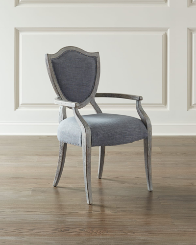 Hooker Furniture Pair Of Shield Back Upholstered Arm Chairs In Grey