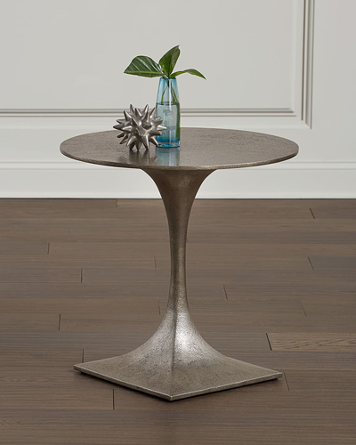Bernhardt Randolph Slender Pedestal End Table In Graphite