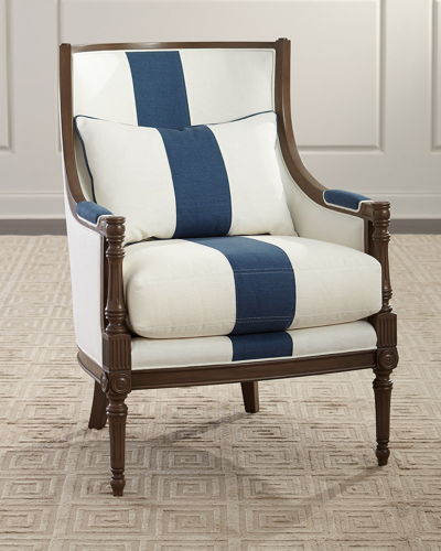 Massoud Lark Colorblock Chair In White/blue