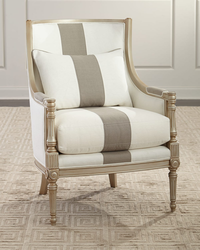 Massoud Lark Colorblock Chair In White/gray