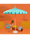 California Umbrella Pagoda Series Patio Umbrella In Glacier/navy