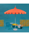 California Umbrella Pagoda Series Patio Umbrella In Melon/aquamarine