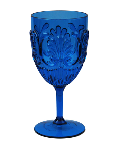 Le Cadeaux Fleur Melamine Wine Glass In Blue