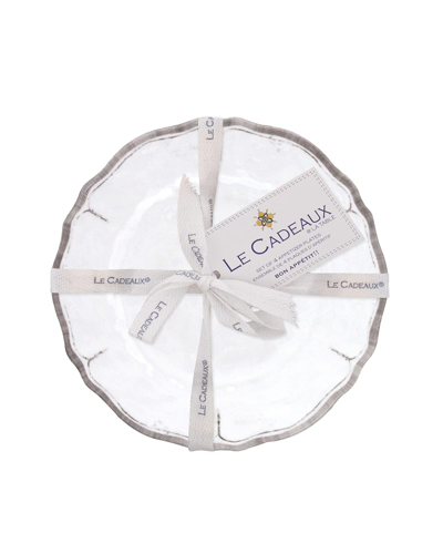 Le Cadeaux Melamine Appetizer Plates, Set Of Four In White