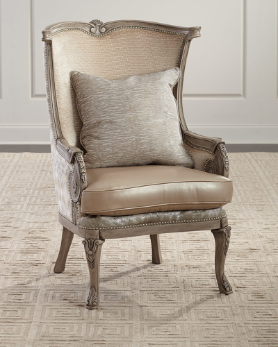 Massoud Odette Wing Chair In Brown