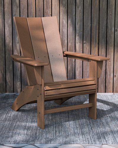 Polywood Modern Curveback Adirondack Chair In Teak