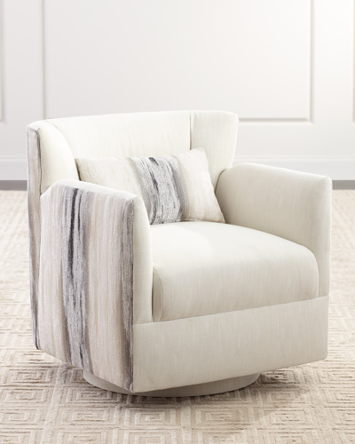 Peninsula Home Collection Rayden Swivel Chair In Cream/gray