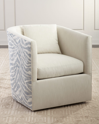 Peninsula Home Collection Presley Swivel Chair In White