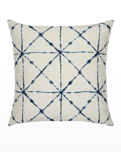 Elaine Smith Trilogy Sunbrella Pillow, Indigo In White