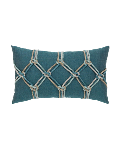 Elaine Smith Rope Lumbar Sunbrella Pillow, Blue