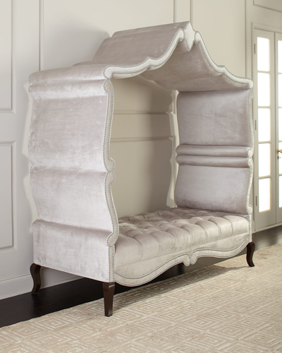 Haute House Antoinette Hooded Bench In Silver