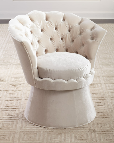 Haute House Oralia Tufted Vanity Chair In Snow