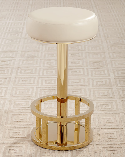 Interlude Home Drake Swivel Counter Stool In Gold