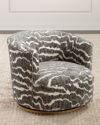 Haute House Diane Swivel Chair In Gray