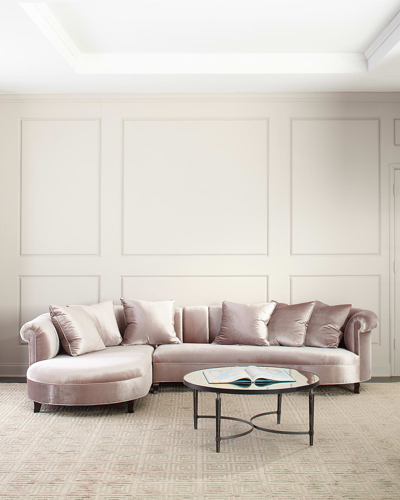 Haute House Audrey Channel Tufted Sectional In Pink
