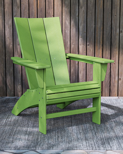 Polywood Modern Curveback Adirondack Chair In Lime