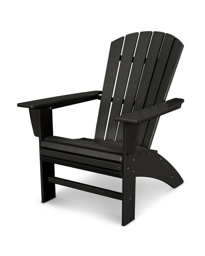 Polywood Nautical Curveback Adirondack Chair In Black